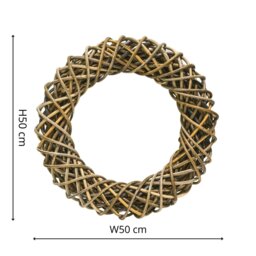 Rackhams Rattan Wreath - Natural - 50cm - thumbnail 6