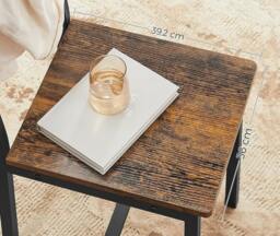 Rackhams Set of 4 Industrial Dining Chairs with Steel Frame and Rustic Brown Particleboard Seats - thumbnail 6