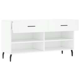 Rackhams Shoe Bench White 102x35x55 cm Engineered Wood - thumbnail 5