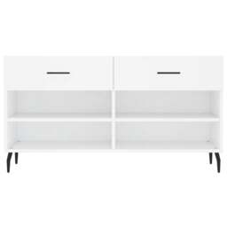 Rackhams Shoe Bench White 102x35x55 cm Engineered Wood - thumbnail 6