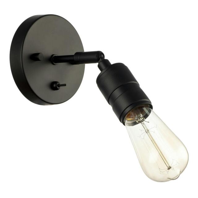 Rackhams Matte Black Switched Wall Light with Adjustable Knurled Metal Head - image 1