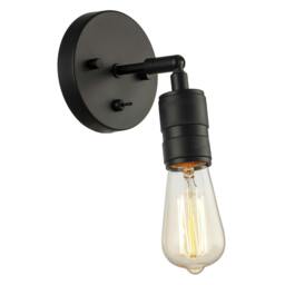 Rackhams Matte Black Switched Wall Light with Adjustable Knurled Metal Head - thumbnail 4