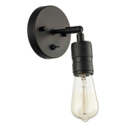 Rackhams Matte Black Switched Wall Light with Adjustable Knurled Metal Head - thumbnail 5