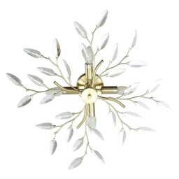 Rackhams Modern Brushed Gold Plated Branch Ceiling Light Fitting with Acrylic Leaves - thumbnail 5