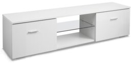 "Rackhams Auriga White Modern TV Cabinet for Flat TV Screens of up to 65"" Entertainment Unit with Shelves and Built-in Blue LED Lights" - thumbnail 5
