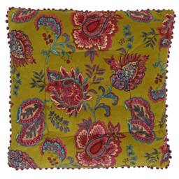 Rackhams Malisa Square Cushion Cover - Lemon Curry - 50 x 50cm - Lemon Curry - 100% Cotton