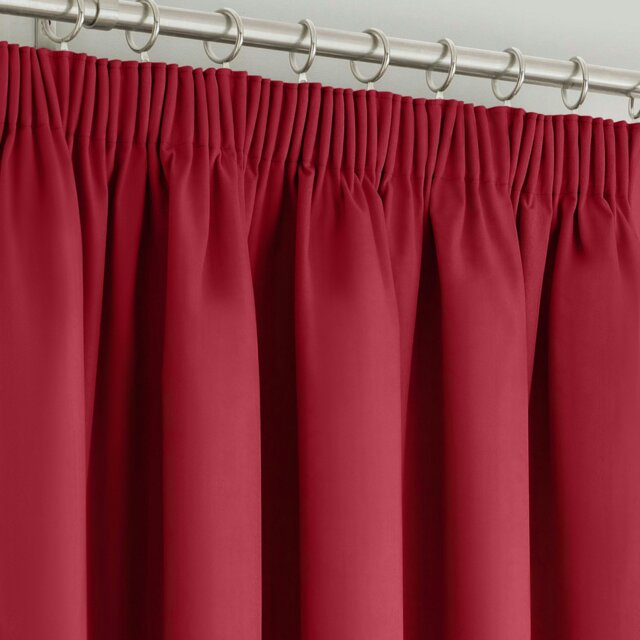 Rackhams Manhattan Pencil Pleat Blackout Curtains - 112cm x 137cm - Red - image 1
