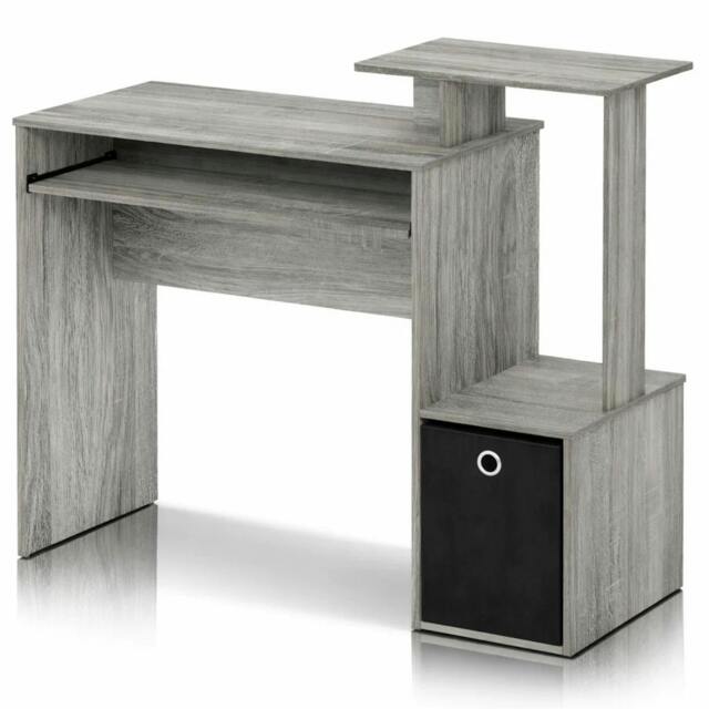Rackhams Econ Multipurpose Home Office Computer Writing Desk w/Bin, French Oak Grey Crafted for Practical Use and Stylish Living Spaces - image 1