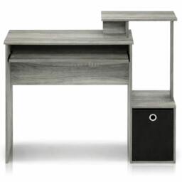 Rackhams Econ Multipurpose Home Office Computer Writing Desk w/Bin, French Oak Grey Crafted for Practical Use and Stylish Living Spaces - thumbnail 2