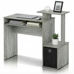 Rackhams Econ Multipurpose Home Office Computer Writing Desk w/Bin, French Oak Grey Crafted for Practical Use and Stylish Living Spaces - thumbnail 3