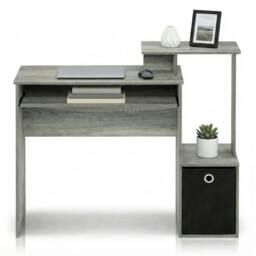 Rackhams Econ Multipurpose Home Office Computer Writing Desk w/Bin, French Oak Grey Crafted for Practical Use and Stylish Living Spaces - thumbnail 4