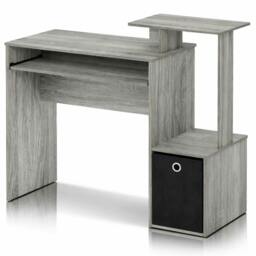 Rackhams Econ Multipurpose Home Office Computer Writing Desk w/Bin, French Oak Grey Crafted for Practical Use and Stylish Living Spaces - thumbnail 1