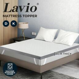 Rackhams Orthopedic Mattress Topper Memory Foam Double King Ergonomic Support 8cm Thick - Double/135x190cm - thumbnail 2