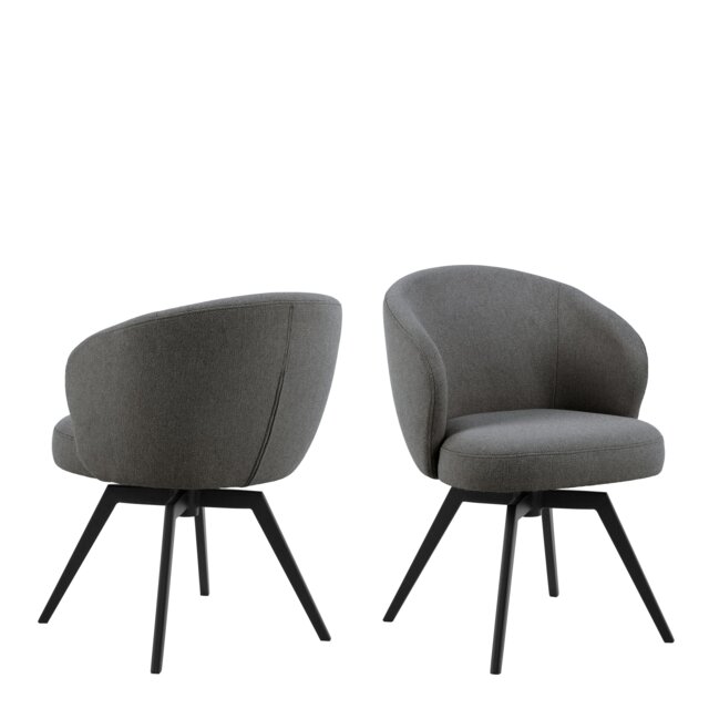 Rackhams Darlene Dining Chair with Armrest and Swivel Function in Grey - 1 - image 1