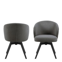 Rackhams Darlene Dining Chair with Armrest and Swivel Function in Grey - 1 - thumbnail 2