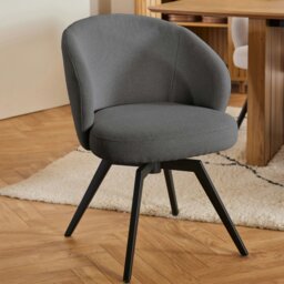 Rackhams Darlene Dining Chair with Armrest and Swivel Function in Grey - 1 - thumbnail 6
