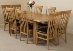 Rackhams Seattle Oak Extending Dining Table with Harvard Oak Chairs - Natural Oak - 6 chairs - thumbnail 2