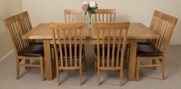 Rackhams Seattle Oak Extending Dining Table with Harvard Oak Chairs - Natural Oak - 6 chairs - thumbnail 3