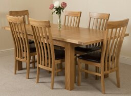 Rackhams Seattle Oak Extending Dining Table with Harvard Oak Chairs - Natural Oak - 6 chairs - thumbnail 1