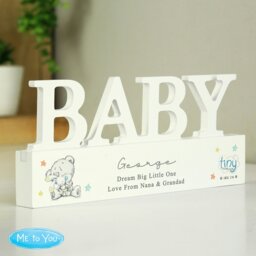 Rackhams Personalised Tiny Tatty Teddy Wooden Baby Ornament - thumbnail 1