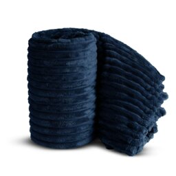 Rackhams Chunky Cord Super Soft Plush Heavy Blanket - 150cm x 200cm - Silver - thumbnail 6