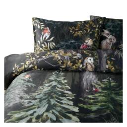 Rackhams Reversible Cotton Sherwood Duvet Cover Set - Forest Green/Black - Single - Forest Green/Black - 100% Cotton - thumbnail 3