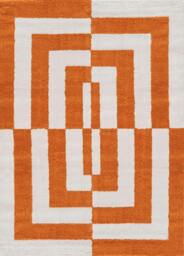Rackhams Joli Geometric Orange & White Rug - 200X290 cm