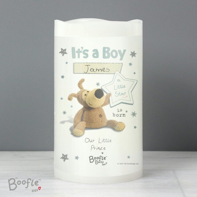 Rackhams Personalised Boofle It's a Boy Nightlight LED Candle - image 1