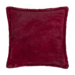 Rackhams Kallu Faux Fur Cushion Cover - Berry - 45cm x 45cm - Berry - 100% Polyester