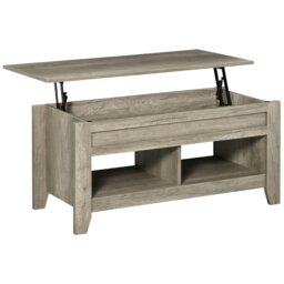 Rackhams Lift Top Coffee Table w/  Hidden Storage Compartment & Shelves Oak - Oak - thumbnail 2