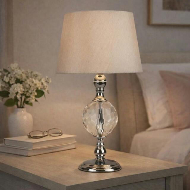 Rackhams Vanessa Polished Chrome & Glass Table Lamp - image 1