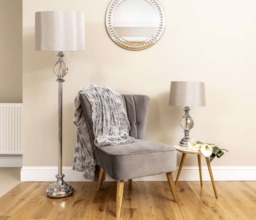 Rackhams Vanessa Polished Chrome & Glass Table Lamp - thumbnail 3
