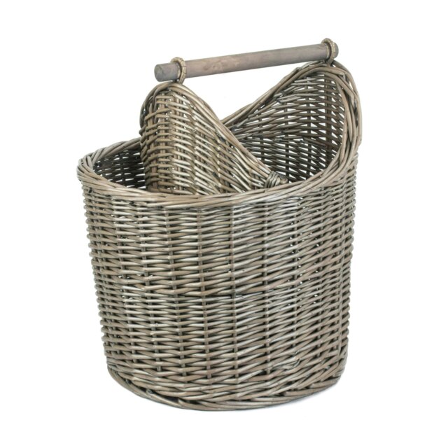 Rackhams Antique Wash Wicker Bathroom Storage Basket - image 1