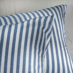 Rackhams Mediterranean Blue Herringbone Stripe Cotton Pillowcases - Super King - Pair - Housewife - thumbnail 3