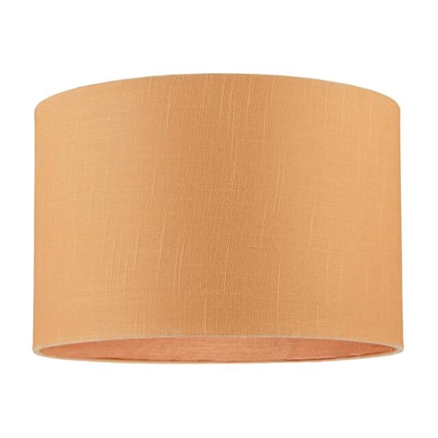 Rackhams Designer Soft Apricot Cream Textured Linen Fabric Circular Lamp Shade - image 1