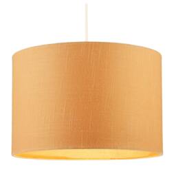 Rackhams Designer Soft Apricot Cream Textured Linen Fabric Circular Lamp Shade - thumbnail 2