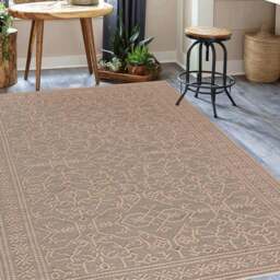 Rackhams Vintage Border Beige Jute Looking Washable Rug - 120X170 cm - thumbnail 6