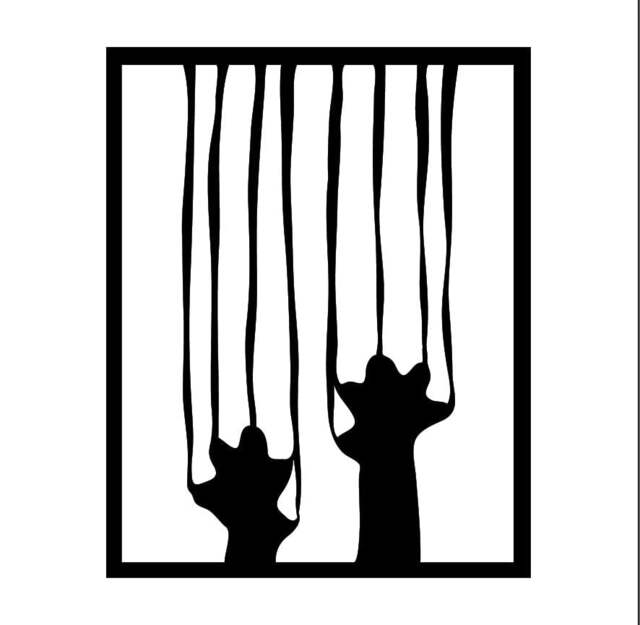 Rackhams Modern Metal Wall Art Scratch Home Ornament Decorative Minimalist Design Hanging Wall Sculpture, Black - Metal - Black - image 1