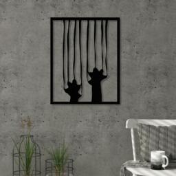 Rackhams Modern Metal Wall Art Scratch Home Ornament Decorative Minimalist Design Hanging Wall Sculpture, Black - Metal - Black - thumbnail 2