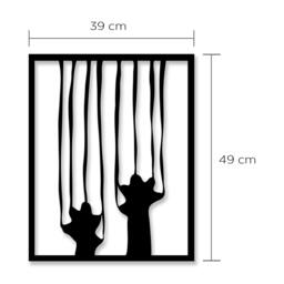 Rackhams Modern Metal Wall Art Scratch Home Ornament Decorative Minimalist Design Hanging Wall Sculpture, Black - Metal - Black - thumbnail 3