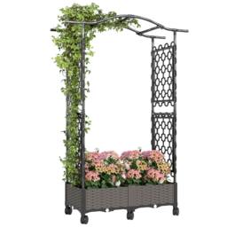 Rackhams Raised Garden Bed with Arch Trellis, Plastic Raised Bed for Garden - thumbnail 2