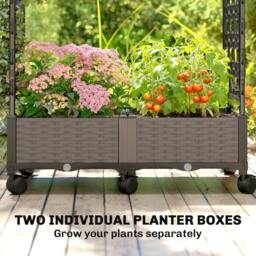 Rackhams Raised Garden Bed with Arch Trellis, Plastic Raised Bed for Garden - thumbnail 5