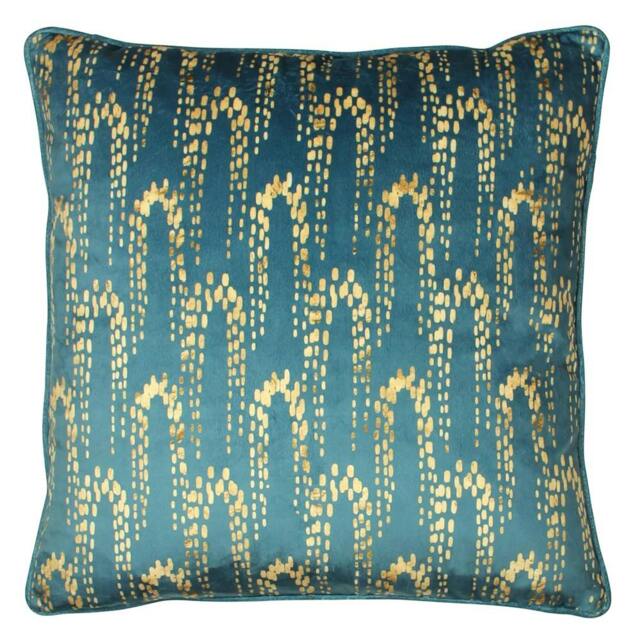 Rackhams Wisteria Velvet Square Cushion Cover - Petrol - One Size - Petrol - 100% Polyester - image 1