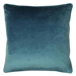 Rackhams Wisteria Velvet Square Cushion Cover - Petrol - One Size - Petrol - 100% Polyester - thumbnail 3