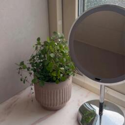 Rackhams Polished Chrome LED Mirror (200mm) Freestanding 7x Magnification Bathroom Makeup or Shaving Mirror - thumbnail 2