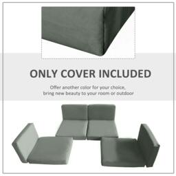 Rackhams Replacement Cushion Cover Garden Rattan Patio Furniture Seat Cover Polyester Outdoor Deep Grey- No Cushion Included - Deep Grey - thumbnail 6