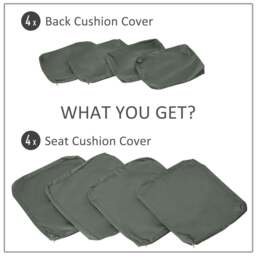 Rackhams Replacement Cushion Cover Garden Rattan Patio Furniture Seat Cover Polyester Outdoor Deep Grey- No Cushion Included - Deep Grey - thumbnail 4