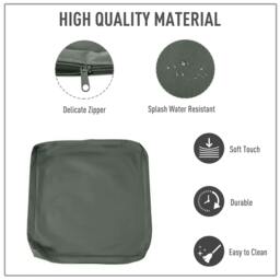 Rackhams Replacement Cushion Cover Garden Rattan Patio Furniture Seat Cover Polyester Outdoor Deep Grey- No Cushion Included - Deep Grey - thumbnail 5
