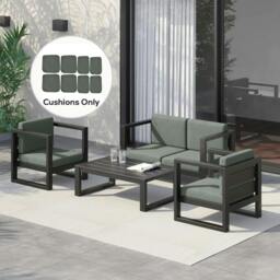 Rackhams Replacement Cushion Cover Garden Rattan Patio Furniture Seat Cover Polyester Outdoor Deep Grey- No Cushion Included - Deep Grey - thumbnail 2