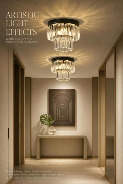 Rackhams Crystal Mount Ceiling Light - Black - image 1